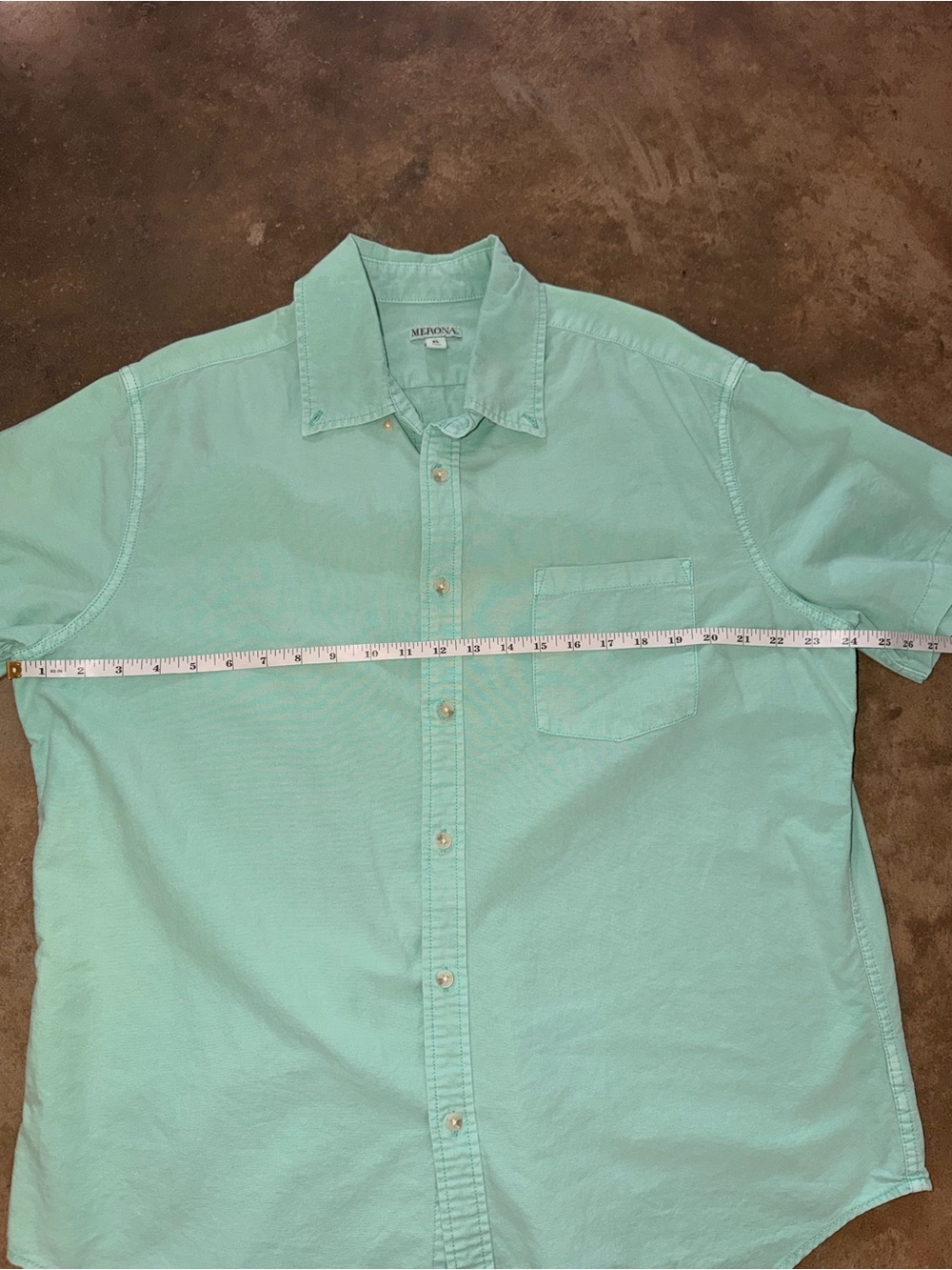 Merona Mint Green Short Sleeve Button Down Shirt Men XL NWOT - Picture 5 of 7